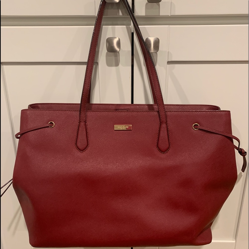 Burgundy Kate Spade Large Tote Bag